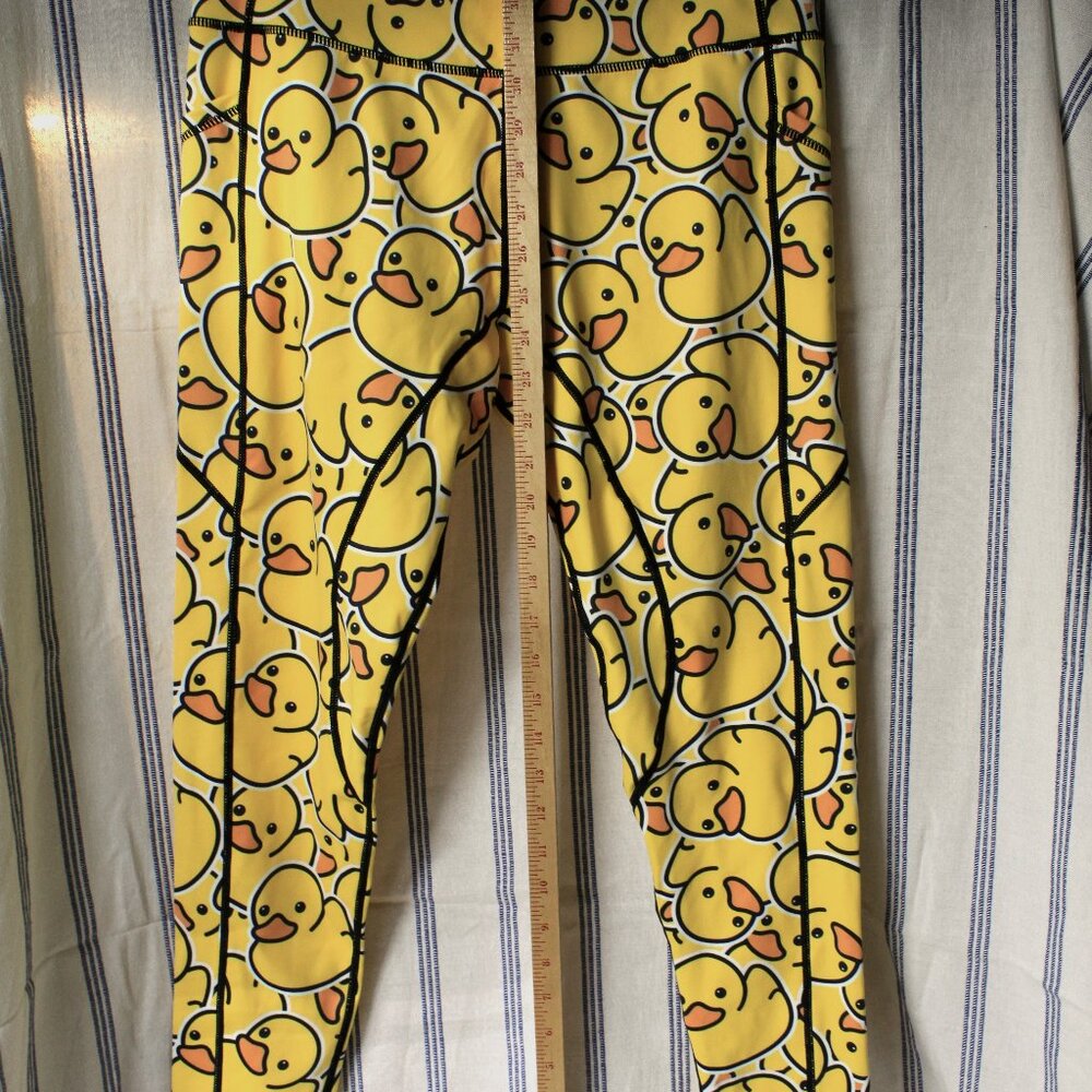 Large Rubber Duck Leggings Novelty Workout Yoga Running Lounge